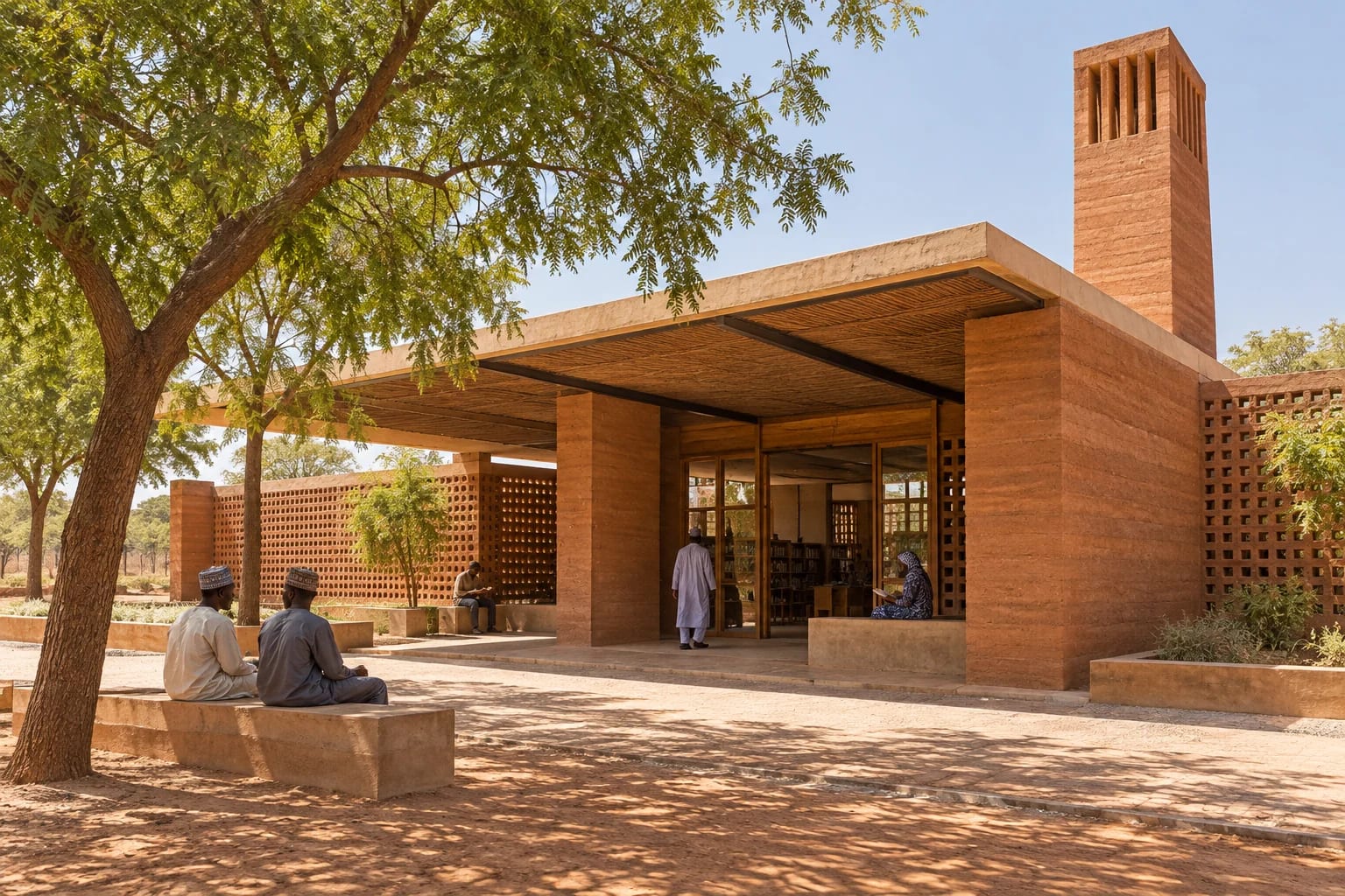 Climate-responsive public building studied against its site conditions in Kano